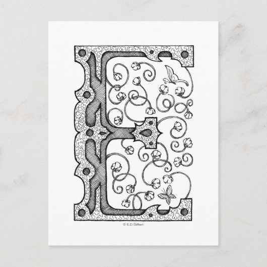 Monogram E Briefkaart (Voorkant)