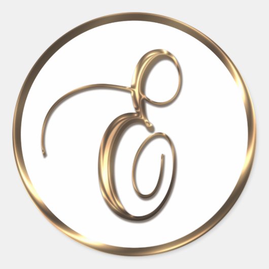 Monogram E Faux Bronze Ronde Sticker (Voorkant)