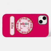  Monogram E Floral Case-Mate iPhone Case (Achterkant (horizontaal))