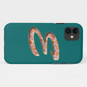Monogram E in Rozen Patroon Iphone 5 Hoesje (Achterkant (horizontaal))
