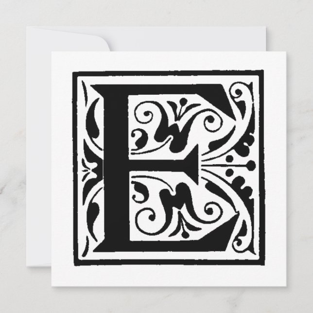 Monogram E Initiaal zwart-wit flessenpatroon (Voorkant)