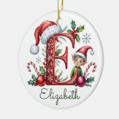 Monogram E Kabouter Kerst Ornament (Links)