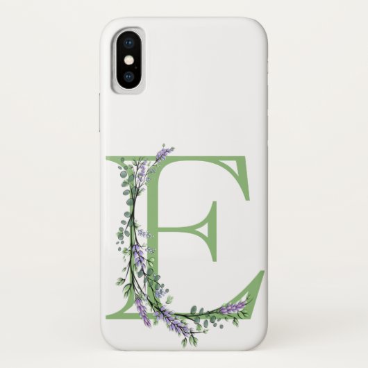 Monogram E Lavendel Eucalyptus Case-Mate iPhone Case (Achterkant)