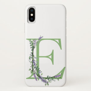 Monogram E Lavender Eucalyptus iPhone X Hoesje