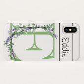 Monogram E Lavender Eucalyptus Case-Mate iPhone Case (Achterkant (horizontaal))