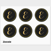 Monogram E-script Gold-Color Ronde Sticker (Vel)