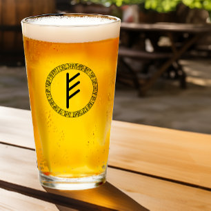 Monogram E - Viking stijl - pint glas