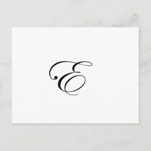 Monogram E zwart Briefkaart