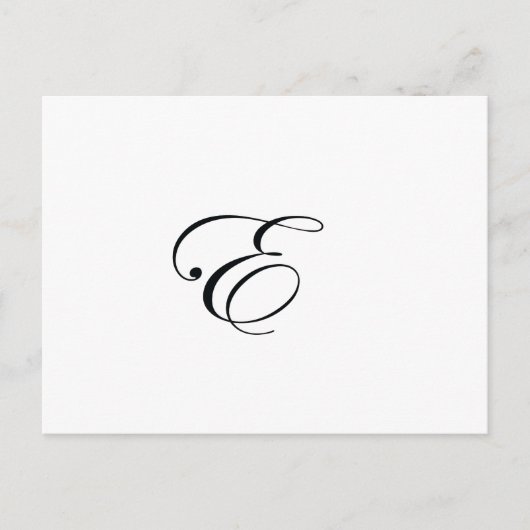 Monogram E zwart Briefkaart (Voorkant)