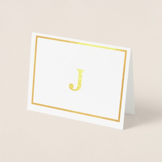 Monogram Echte Gouden Folie Note Cards Folie Kaarten (Voorkant)