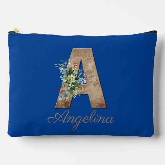 Monogram Een houten letter rode bloem Etui (Voorkant)