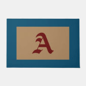 Monogram Een Oud Engels Blauwe Trim Deurmat (Voorkant)