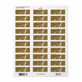 Monogram Een retouradres Etiketten Goud Wit (Full Sheet)