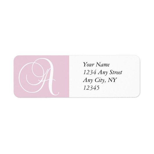 Monogram Een retouradres Etiketten Roze (Voorkant)