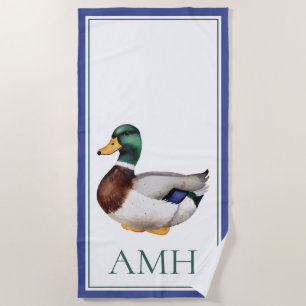 Monogram Eend handdoek voor op het strand