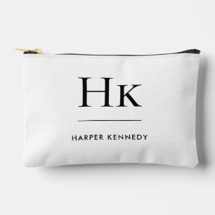Monogram Eenvoudig Elegant Monogram Wit Bruids- Etui