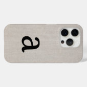 Monogram Eenvoudig Modern Minimal Linen Look Initi Case-Mate iPhone Case (Achterkant (horizontaal))