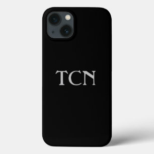 Monogram Eenvoudig Zwart Grijs Minimalistisch  iPhone 13 Hoesje