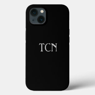Monogram Eenvoudig Zwart Grijs Minimalistisch iPhone 13 Hoesje