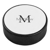 monogram eenvoudige initiaal letter add jouw naam hockey puck (3/4)