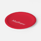 monogram eenvoudige initiaal letter add jouw naam papieren bordje (Gekanteld)