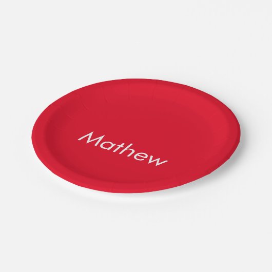 monogram eenvoudige initiaal letter add jouw naam papieren bordje (Gekanteld)