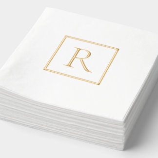 Monogram Eenvoudige Minimalistische Gold Foil serv Folie Servetten