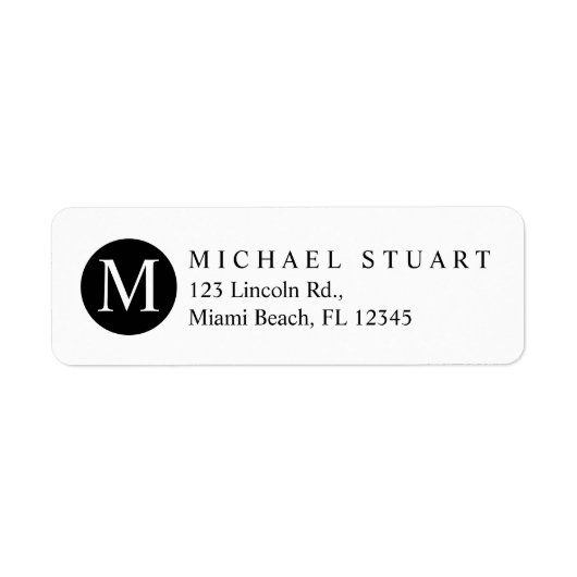 Monogram | Eenvoudige moderne minimalistische aang Etiket (Voorkant)