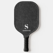 Monogram Eenvoudige Moderne Orchidee Denim Print Pickleball Paddle (Achterkant)
