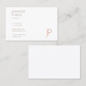 Monogram Eenvoudige Sjabloon Chic Modern Professio Visitekaartje (Voorkant / Achterkant)