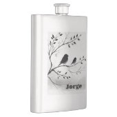 Monogram Eenvoudige Zwart-Witte Vogels in Bomen | Flacon (Rechts)