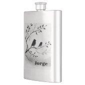 Monogram Eenvoudige Zwart-Witte Vogels in Bomen | Flacon (Links)