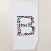Monogram Eerste Letter B Strandlaken (Voorkant)