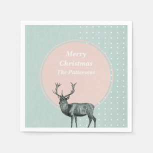 Monogram Eerste Letter Kerstvakantie Herten Ree Servet
