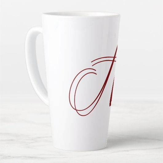 Monogram Eerste Letter Naam Minimalistisch Schrift Latte Mok (Linkerhoek)