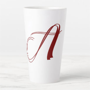 Monogram Eerste Letter Naam Minimalistisch Schrift Latte Mok