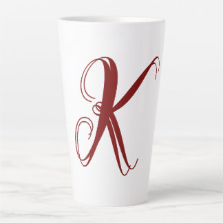 Monogram Eerste Letter Naam Script Minimaal Trouwc Latte Mok