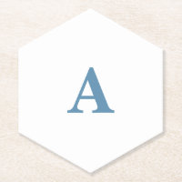 Monogram Eerste Letter Naam Stof Blauw Wit Eenvoud