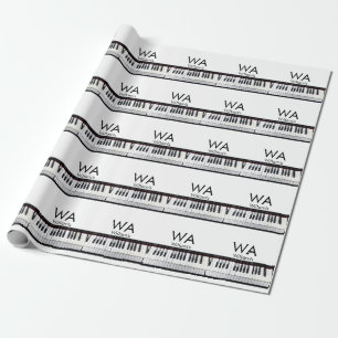 Monogram eerste letter naam tekst piano muziek cadeaupapier