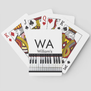 Monogram eerste letter naam tekst piano muziek pokerkaarten
