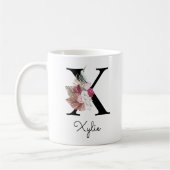 Monogram Eerste Letter S Roze Boho Meisjesachtig B Koffiemok (Links)