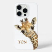 Monogram Eerste Letters Giraffe Schattig Aardig Wa Case-Mate iPhone Case (Achterkant)