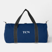 Monogram Eerste Letters Naam Navy Blauwwit Plunjezak (Voorkant)