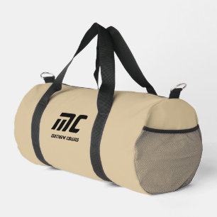 Monogram effen beige naam tekst Eenvoudig voor hem Plunjezak