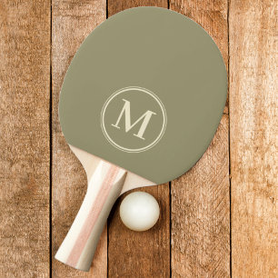 Monogram effen saliegroen weide kleur tafeltennisbatje