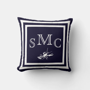 MONOGRAM Effenkleurige donkerblauwe gewone kussen