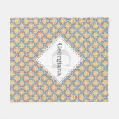 Monogram Egeïsche Zomerse Sinaasappels en Citroene Fleece Deken (Voorkant (Horizontaal))