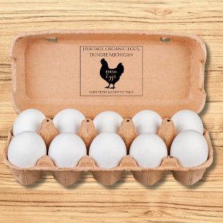 Monogram Egg Carton Stamp Farm Fresh Eggs Rubberstempel