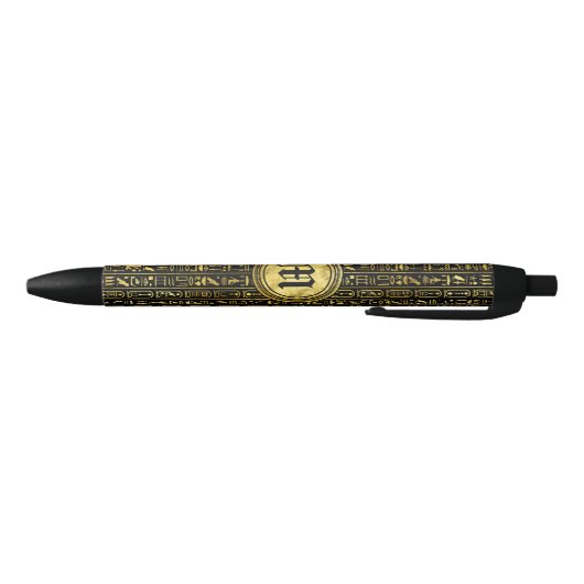 Monogram Egyptische ancient Gold hieroglyphs Zwarte Inkt Pen (Bodem)