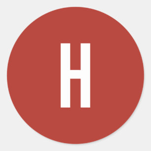 Monogram Eigen Naam Initiaal Minimalistische Bakst Ronde Sticker